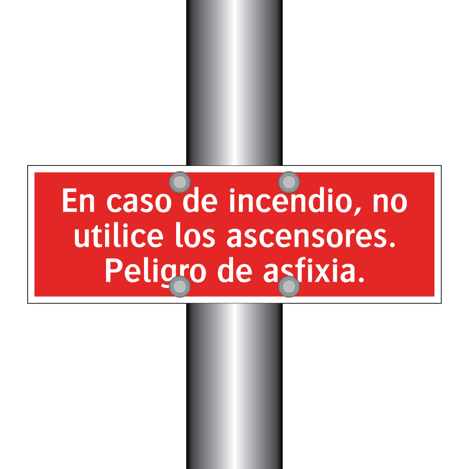 En caso de incendio, no utilice los ascensores. Peligro de asfixia.