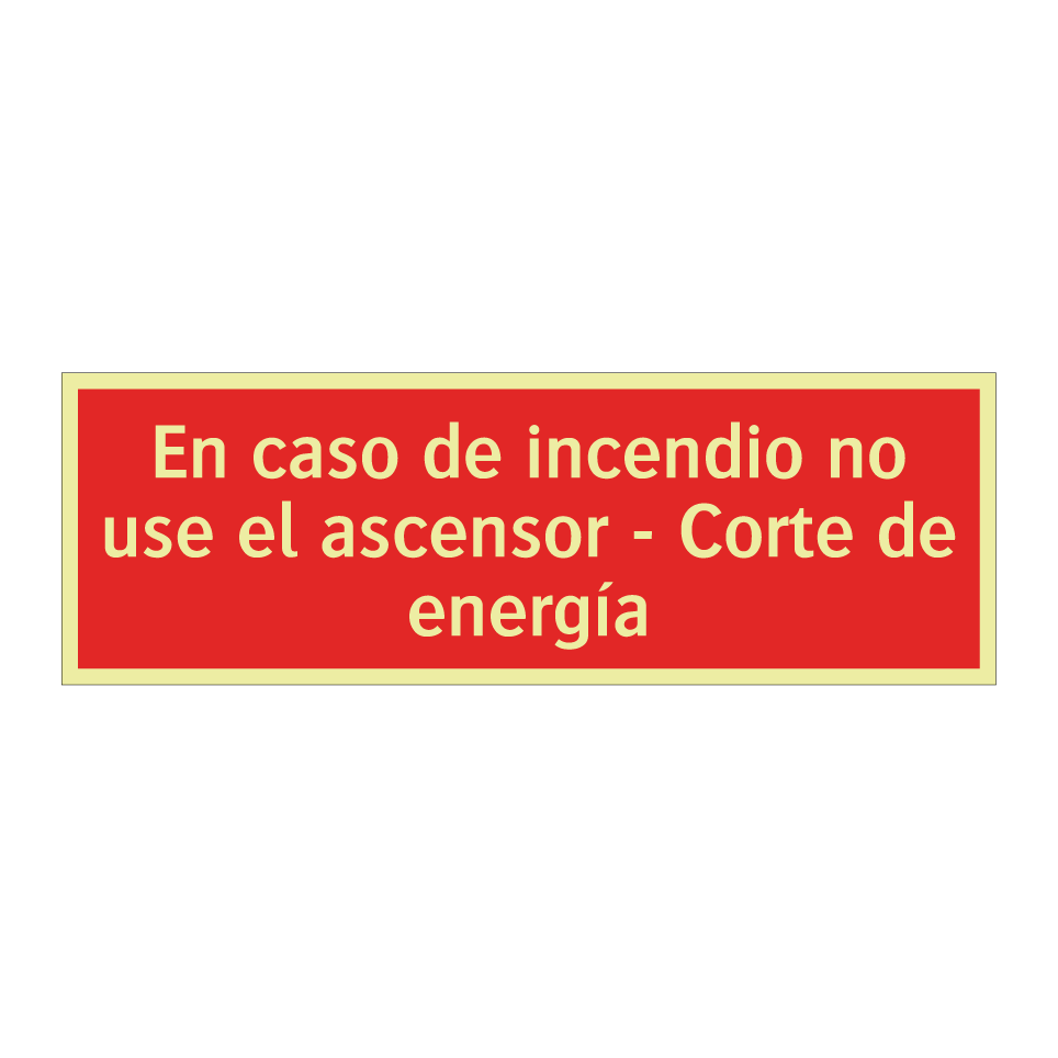 En caso de incendio no use el ascensor - Corte de energía