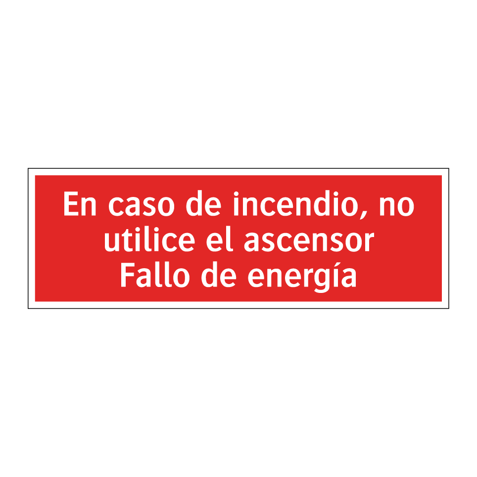 En caso de incendio, no utilice el ascensor Fallo de energía