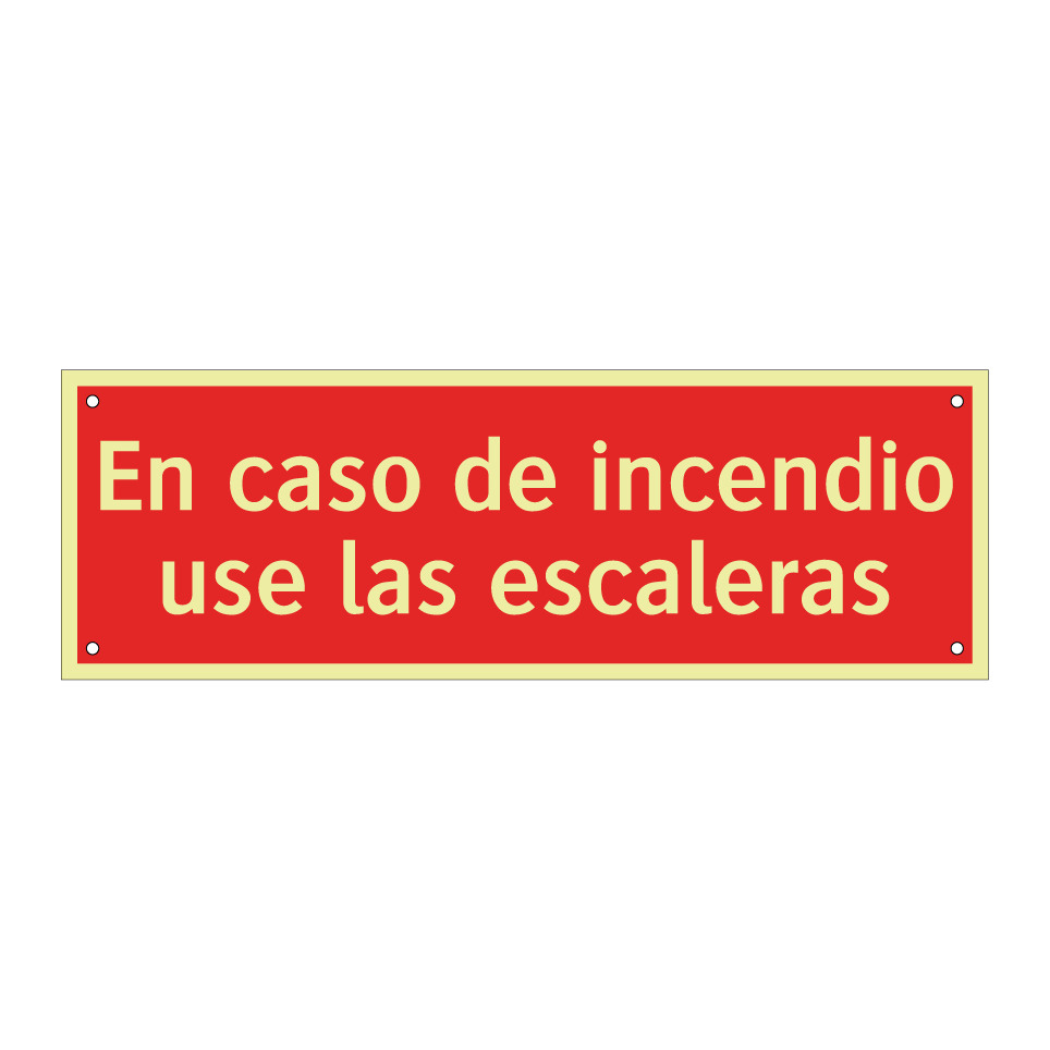 En caso de incendio use las escaleras