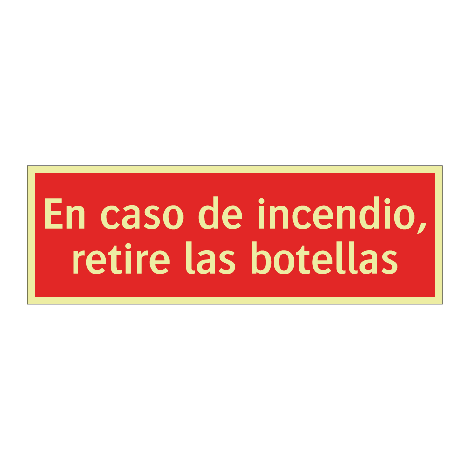 En caso de incendio, retire las botellas