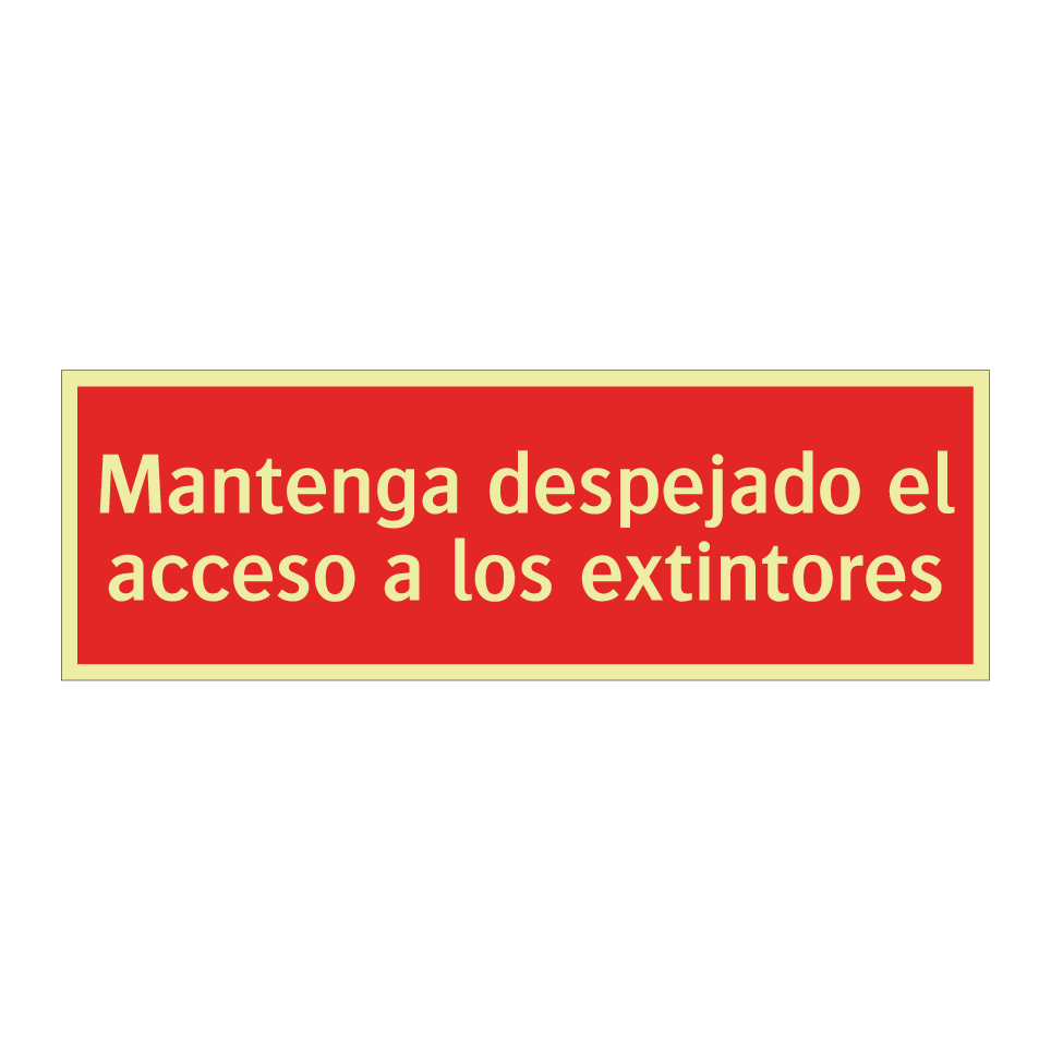 Mantenga despejado el acceso a los extintores