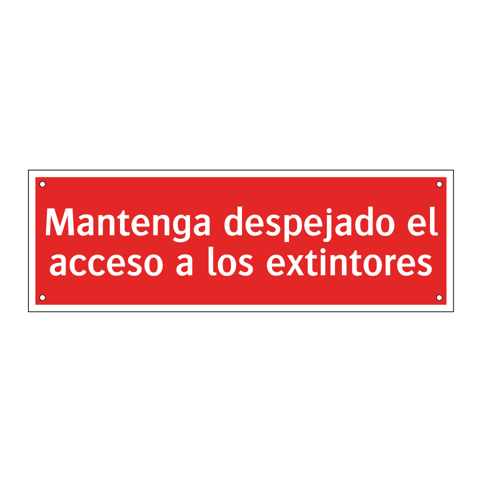 Mantenga despejado el acceso a los extintores