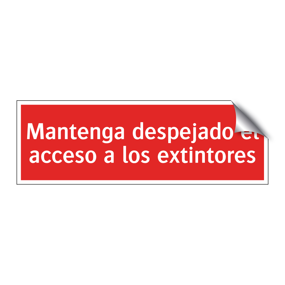 Mantenga despejado el acceso a los extintores