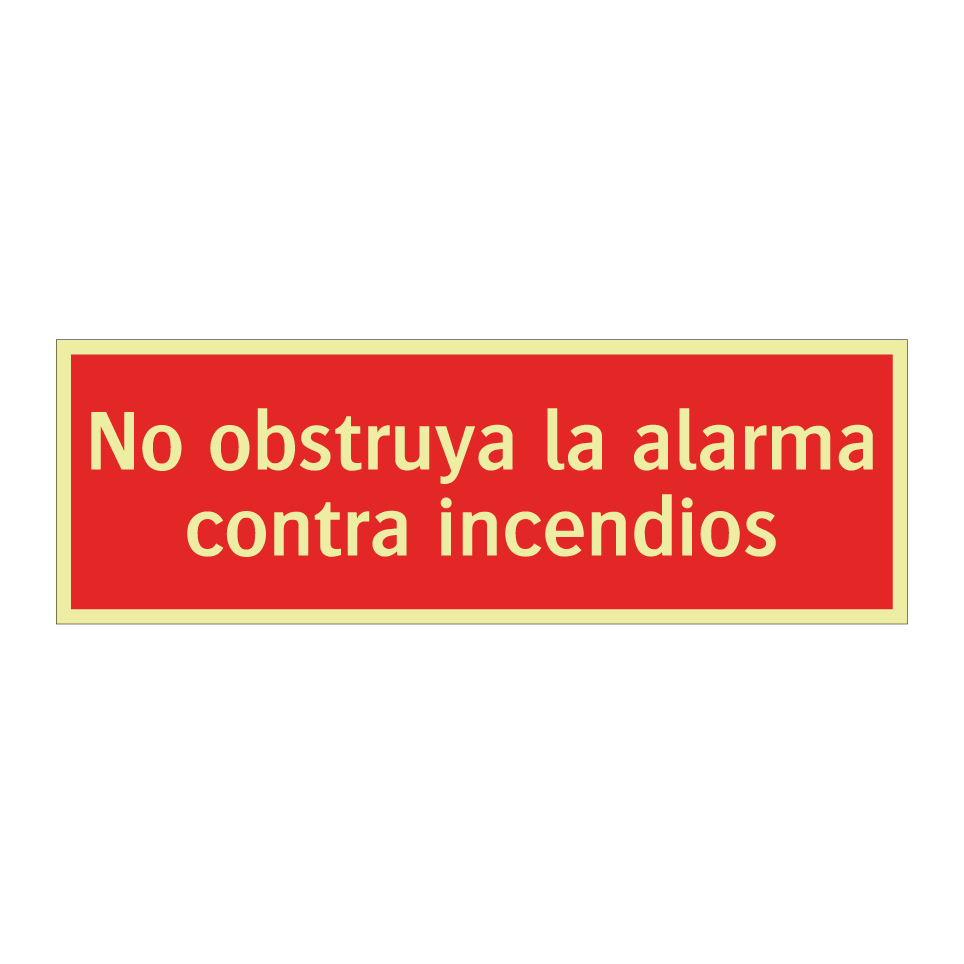 No obstruya la alarma contra incendios
