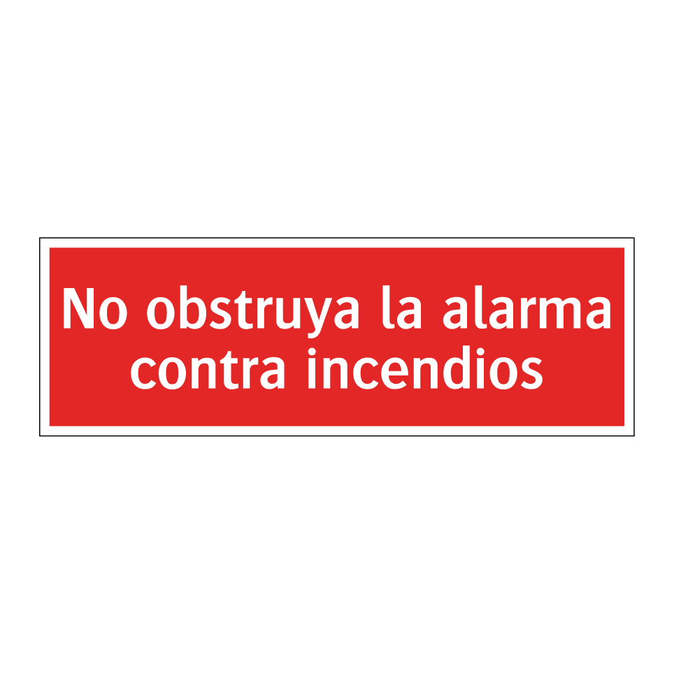 No obstruya la alarma contra incendios