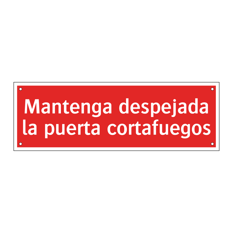 Mantenga despejada la puerta cortafuegos