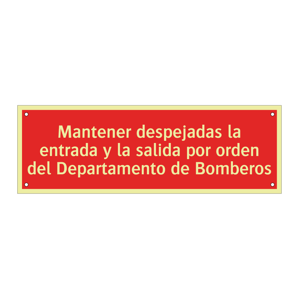 Mantener despejadas la entrada y la salida por orden del Departamento de Bomberos
