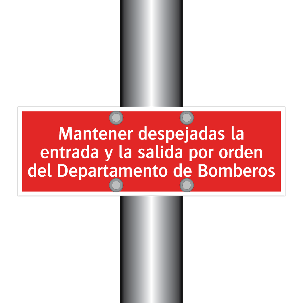 Mantener despejadas la entrada y la salida por orden del Departamento de Bomberos