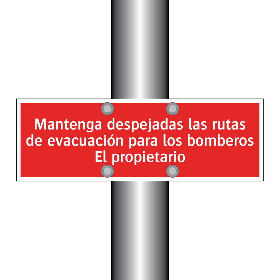 Mantenga despejadas las rutas de evacuación para los bomberos El propietario