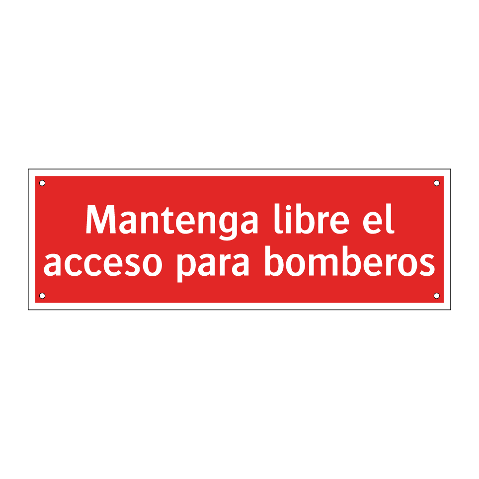 Mantenga libre el acceso para bomberos