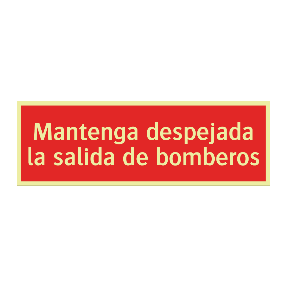 Mantenga despejada la salida de bomberos
