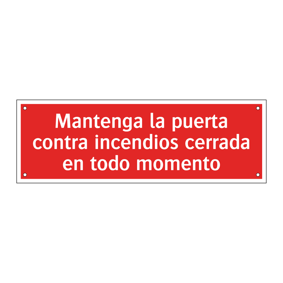 Mantenga la puerta contra incendios cerrada en todo momento