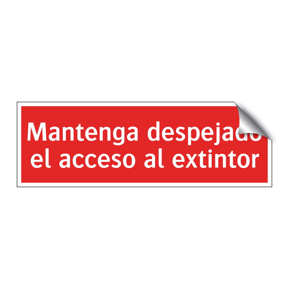 Mantenga despejado el acceso al extintor