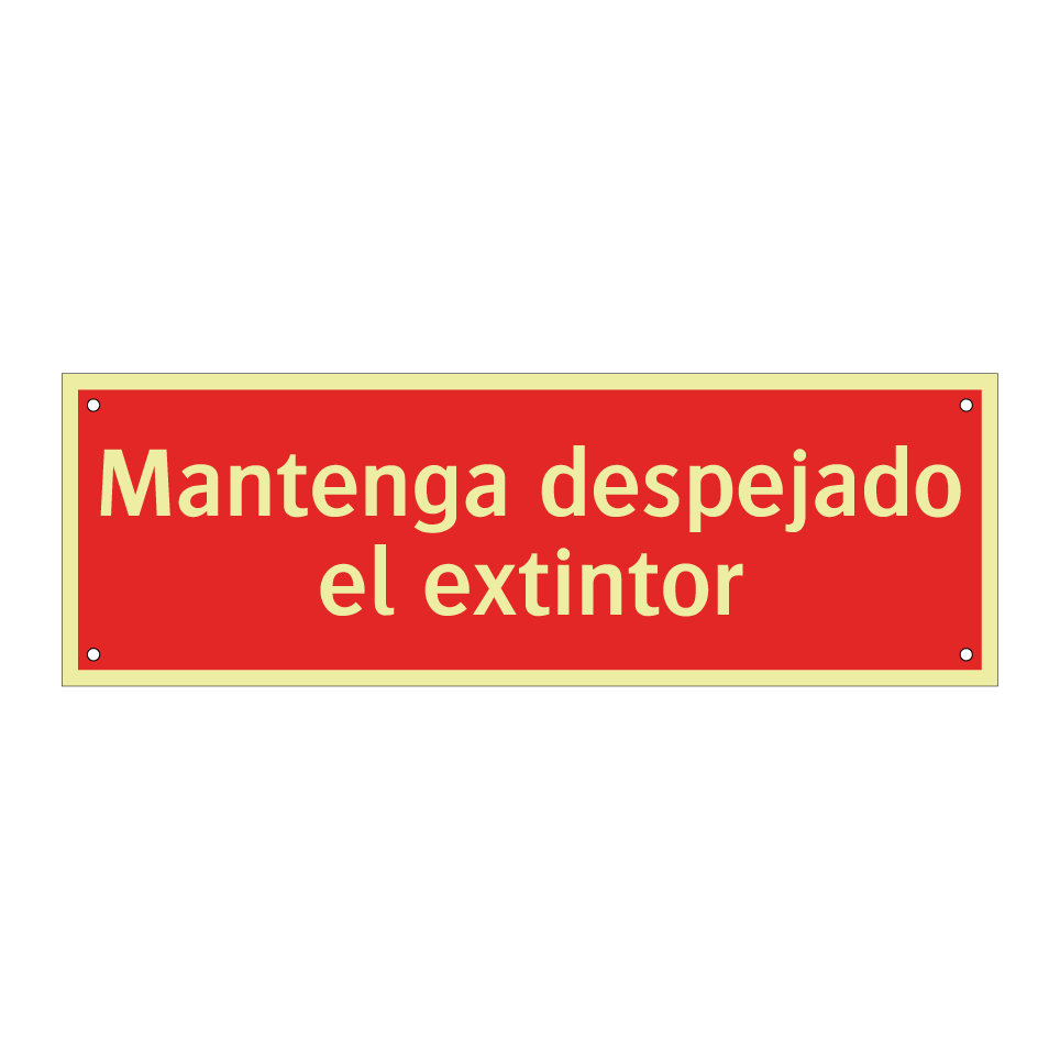 Mantenga despejado el extintor
