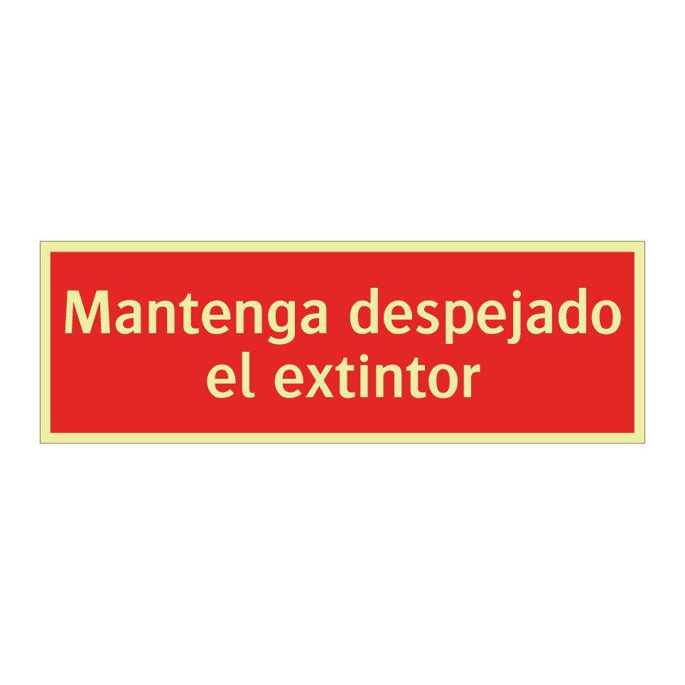 Mantenga despejado el extintor