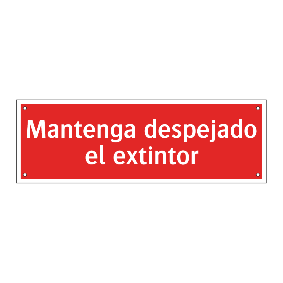 Mantenga despejado el extintor