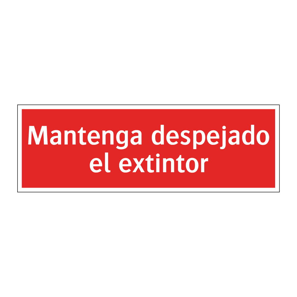 Mantenga despejado el extintor