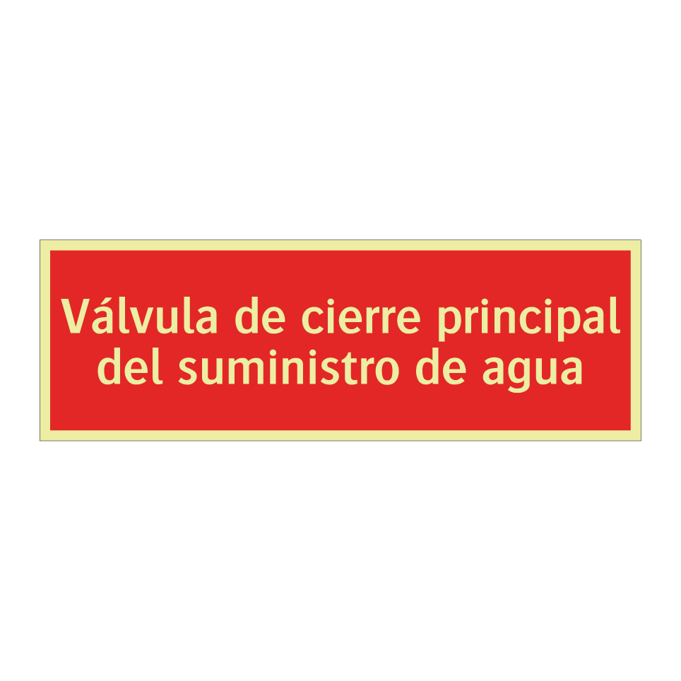 Válvula de cierre principal del suministro de agua