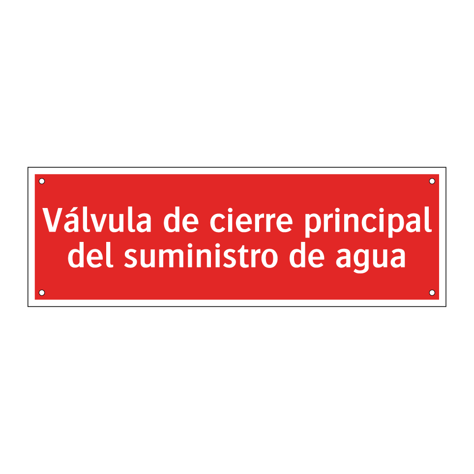 Válvula de cierre principal del suministro de agua