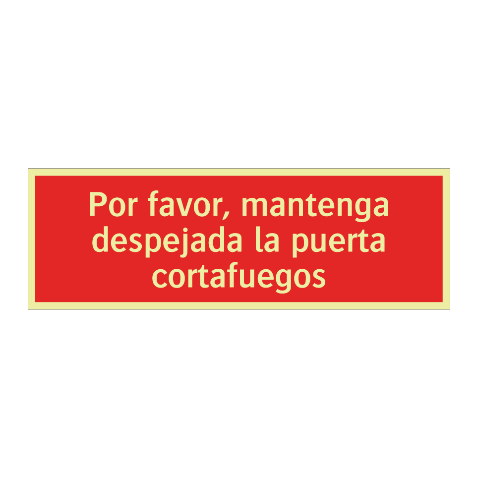 Por favor, mantenga despejada la puerta cortafuegos