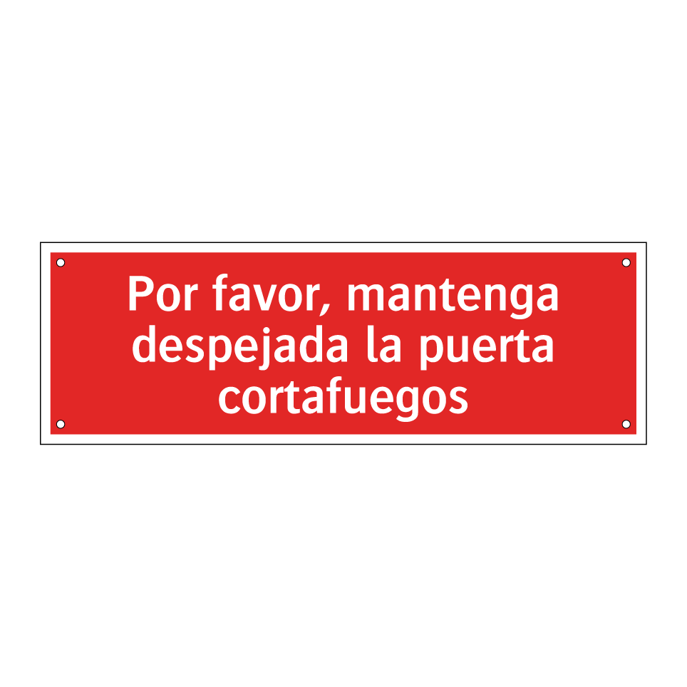 Por favor, mantenga despejada la puerta cortafuegos