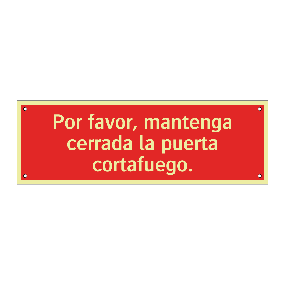 Por favor, mantenga cerrada la puerta cortafuego.