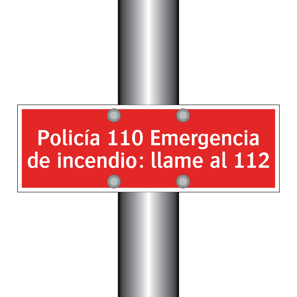 Policía 110 Emergencia de incendio: llame al 112