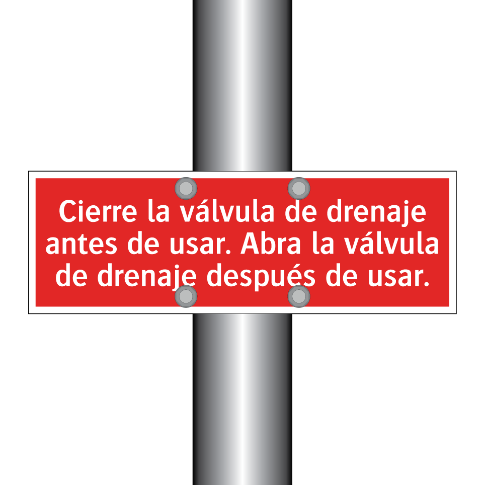 Cierre la válvula de drenaje antes de usar. Abra la válvula de drenaje después de usar.