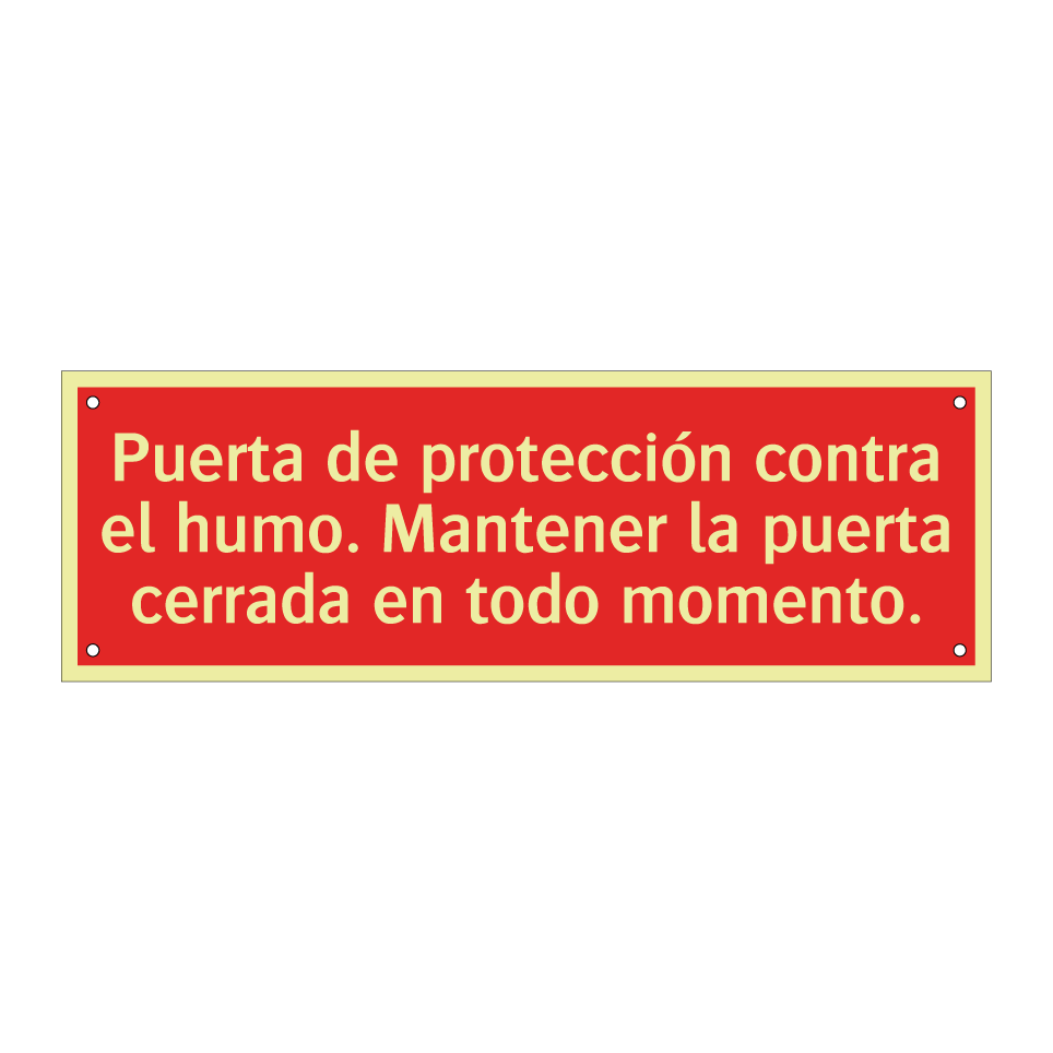 Puerta de protección contra el humo. Mantener la puerta cerrada en todo momento.