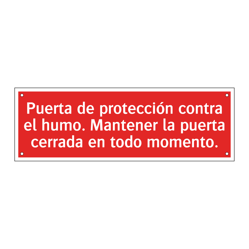 Puerta de protección contra el humo. Mantener la puerta cerrada en todo momento.
