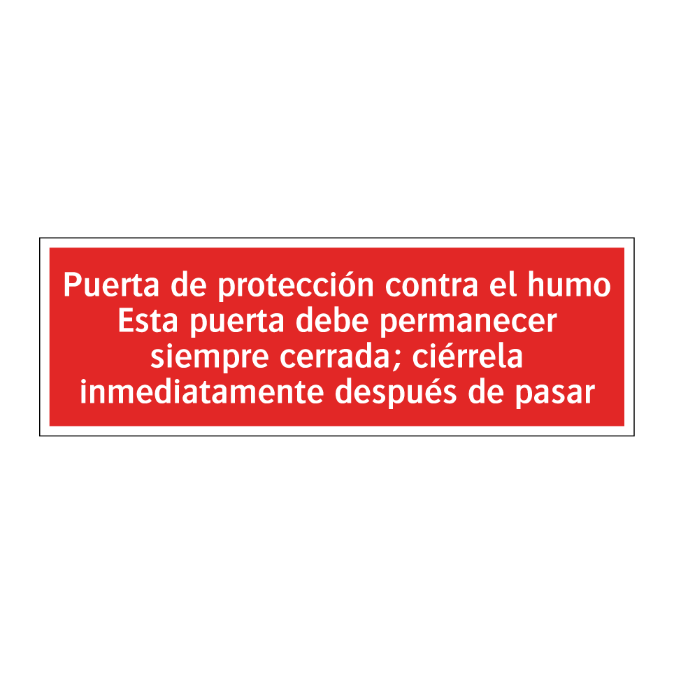 Puerta de protección contra el humo Esta puerta debe permanecer siempre cerrada; ciérrela inmediatamente después de pasar