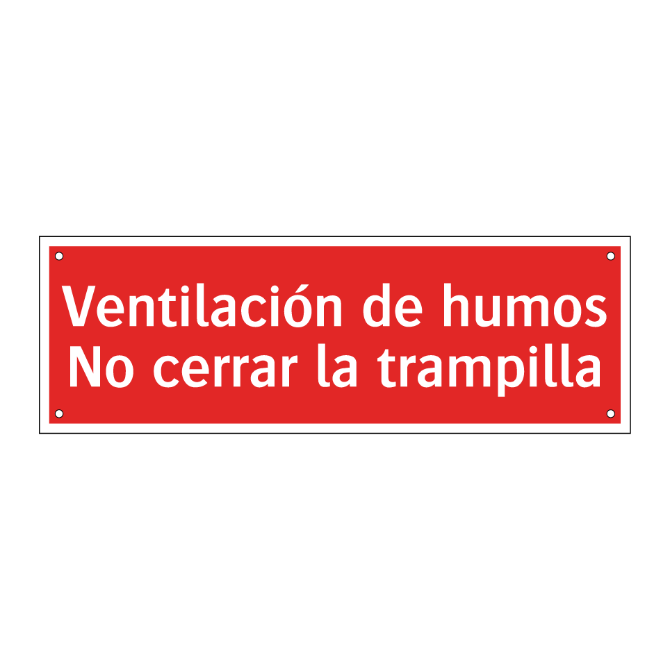 Ventilación de humos No cerrar la trampilla
