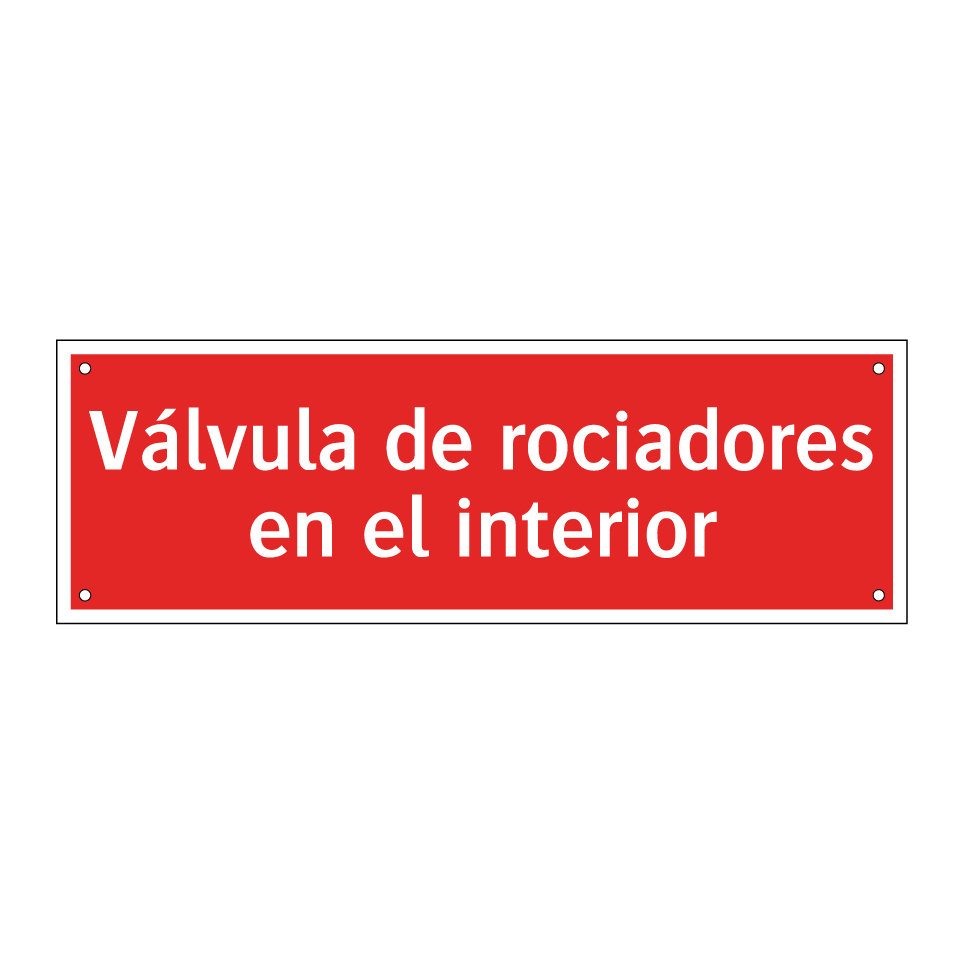 Válvula de rociadores en el interior