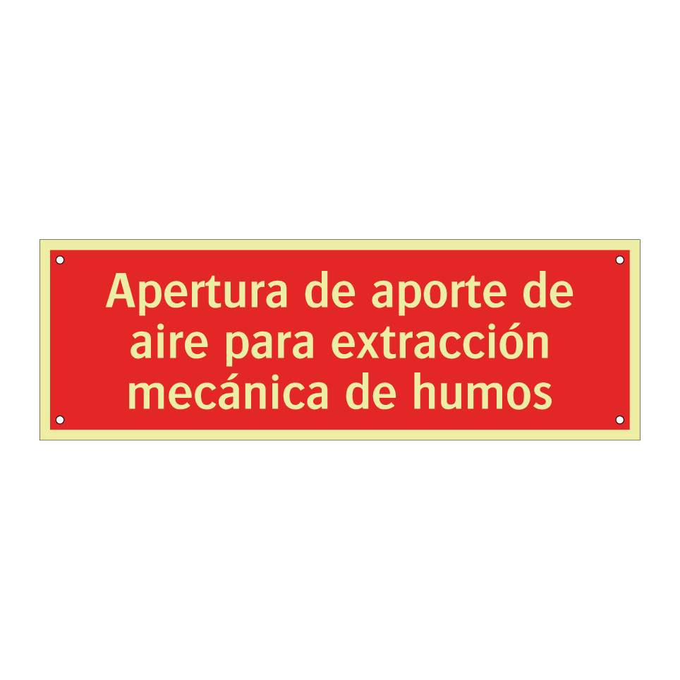 Apertura de aporte de aire para extracción mecánica de humos