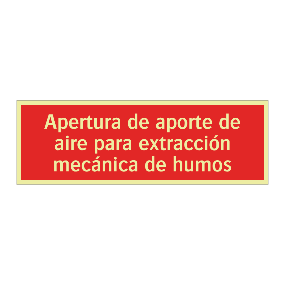 Apertura de aporte de aire para extracción mecánica de humos