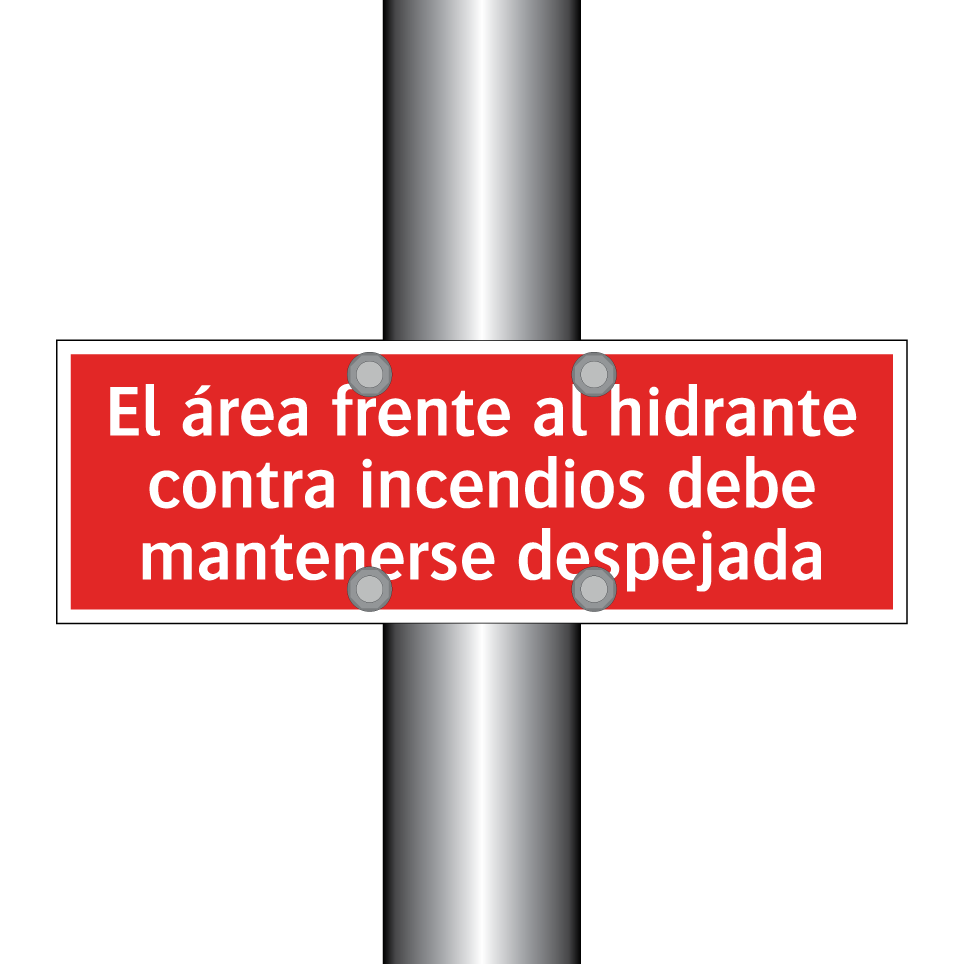 El área frente al hidrante contra incendios debe mantenerse despejada