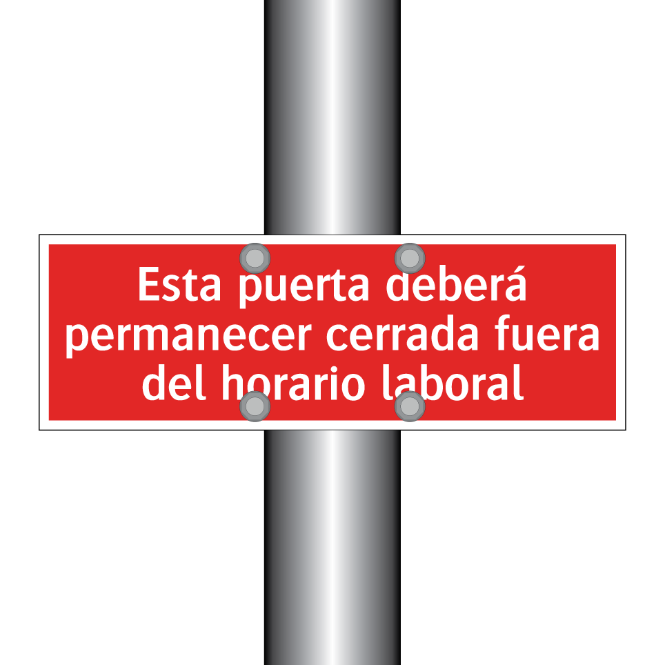 Esta puerta deberá permanecer cerrada fuera del horario laboral