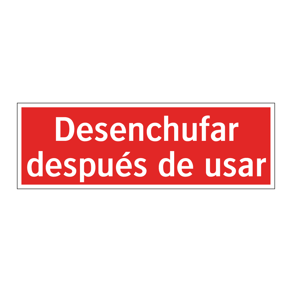 Desenchufar después de usar