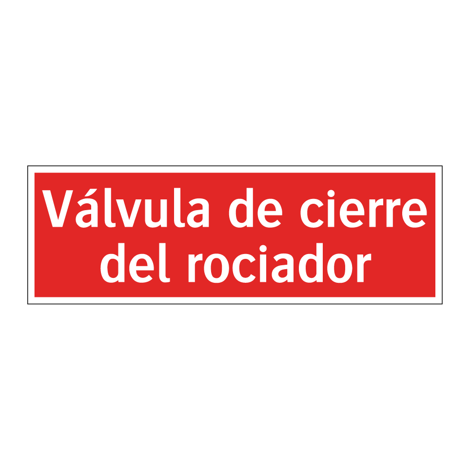 Válvula de cierre del rociador