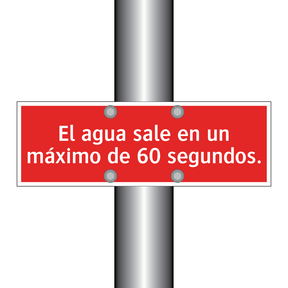 El agua sale en un máximo de 60 segundos.