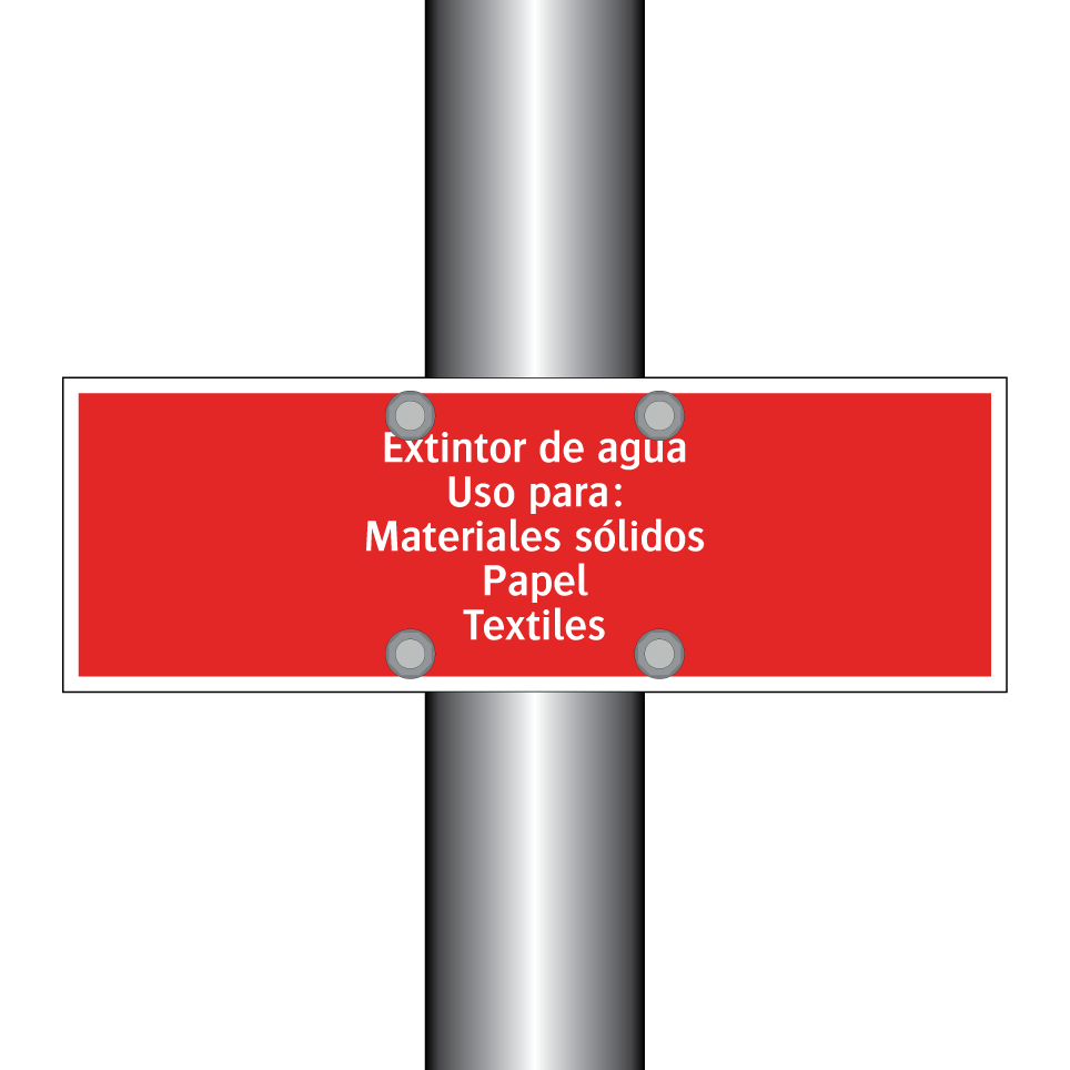 Extintor de agua Uso para: Materiales sólidos Papel Textiles