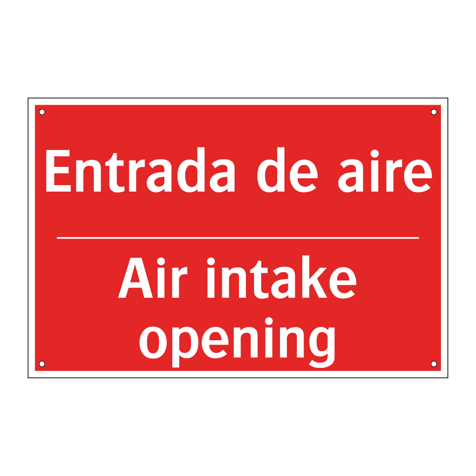 Entrada de aire - Air intake opening