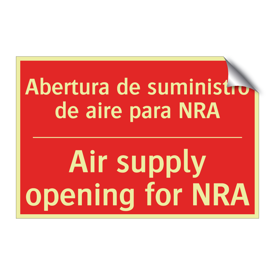 Abertura de suministro de /.../ - Air supply opening for NRA