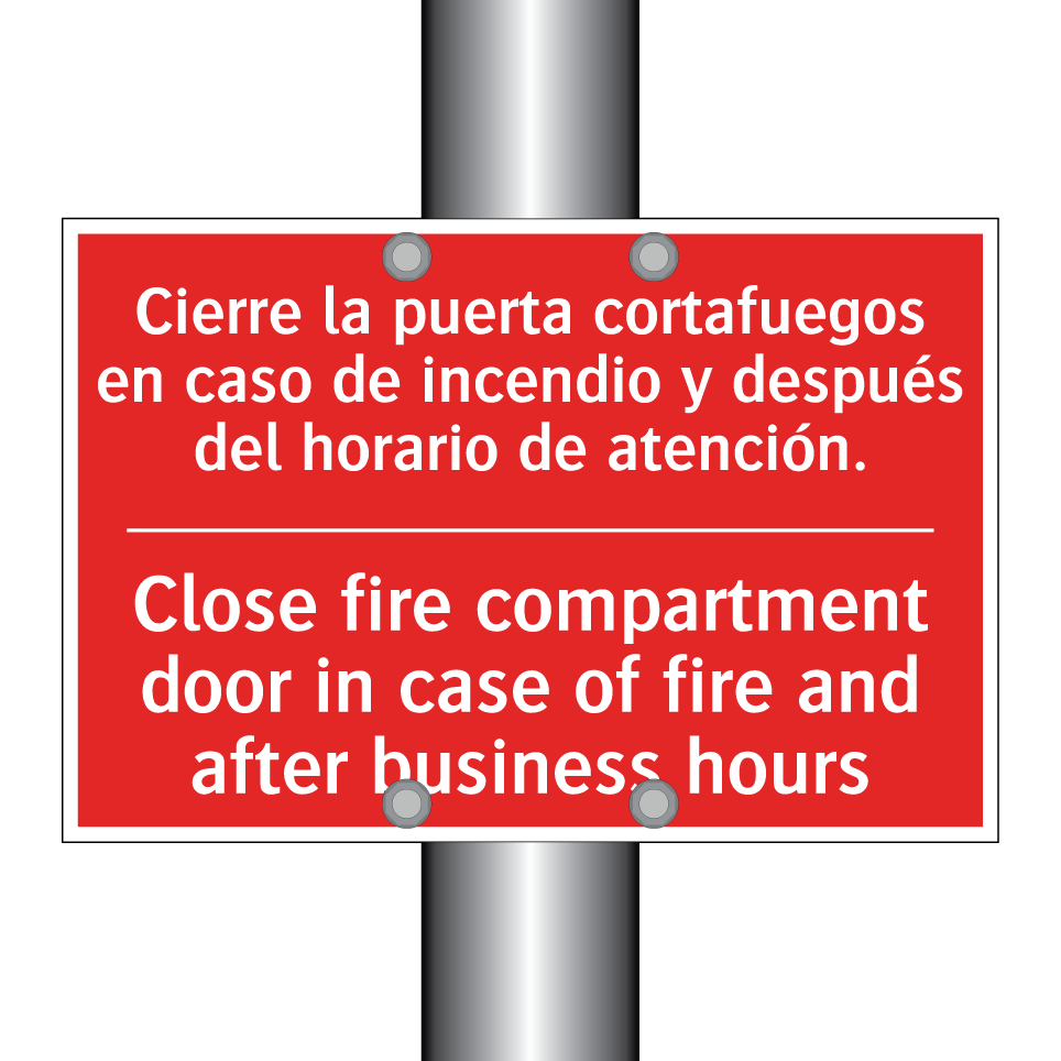Cierre la puerta cortafuegos /.../ - Close fire compartment door /.../