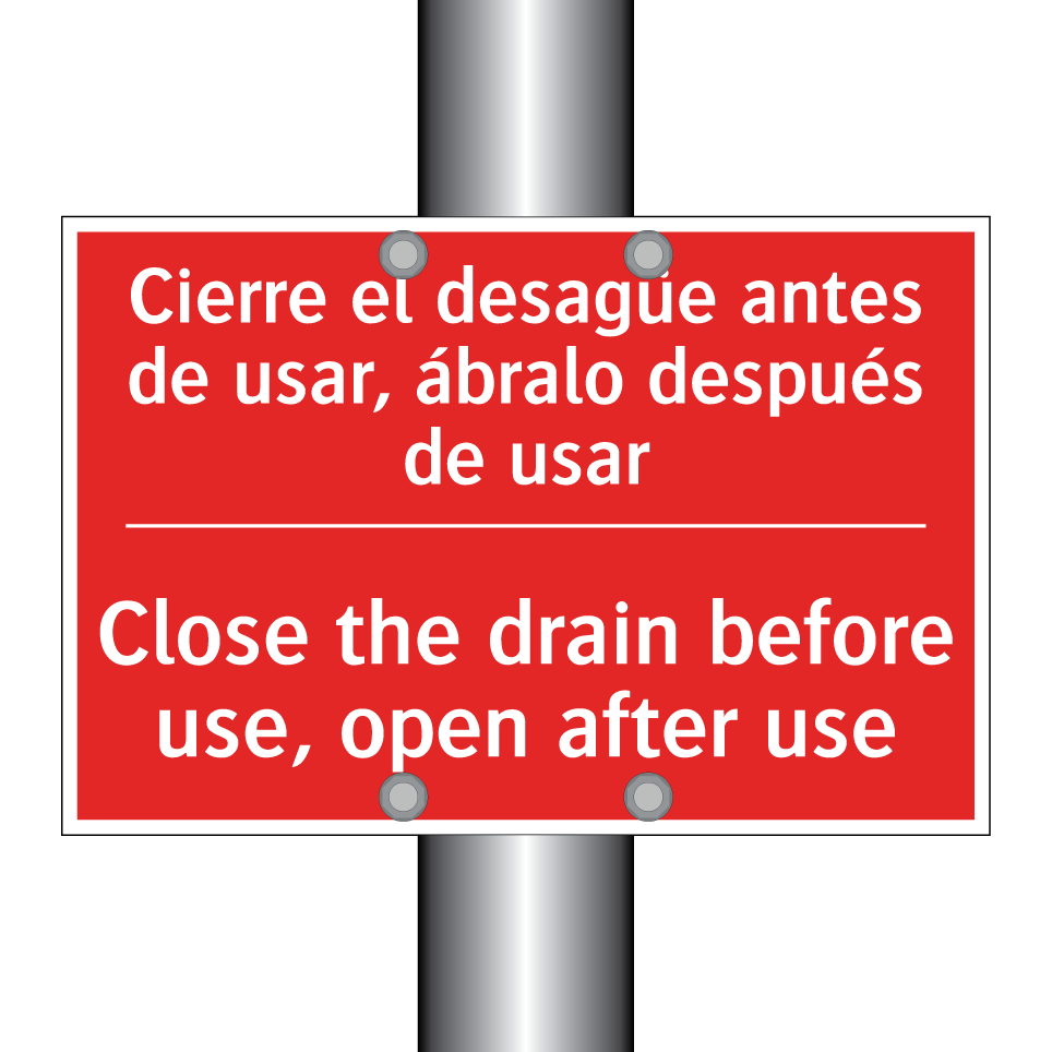 Cierre el desagüe antes de /.../ - Close the drain before use, /.../