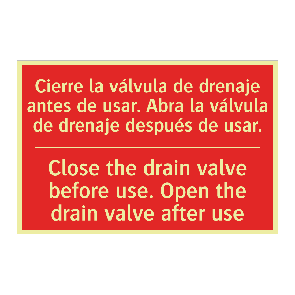 Cierre la válvula de drenaje /.../ - Close the drain valve before /.../