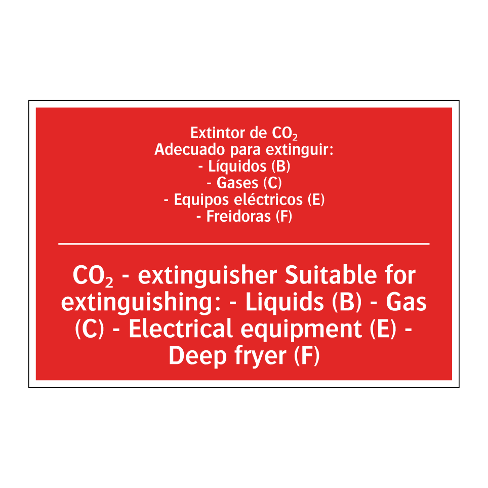 Extintor de CO₂ /.../ - CO₂ - extinguisher Suitable /.../