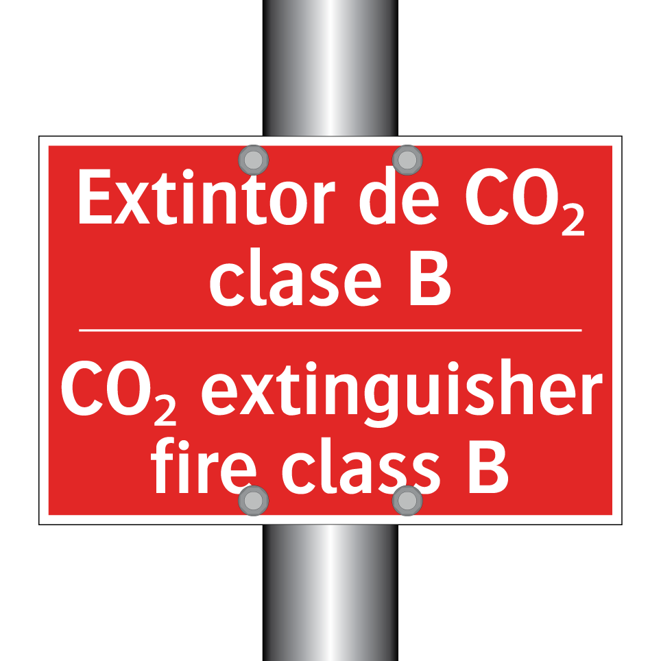 Extintor de CO₂ clase B - CO₂ extinguisher fire class B