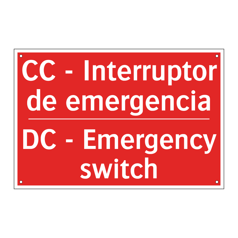 CC - Interruptor de emergencia - DC - Emergency switch